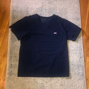 Navy Blue Figs Scrubs Top